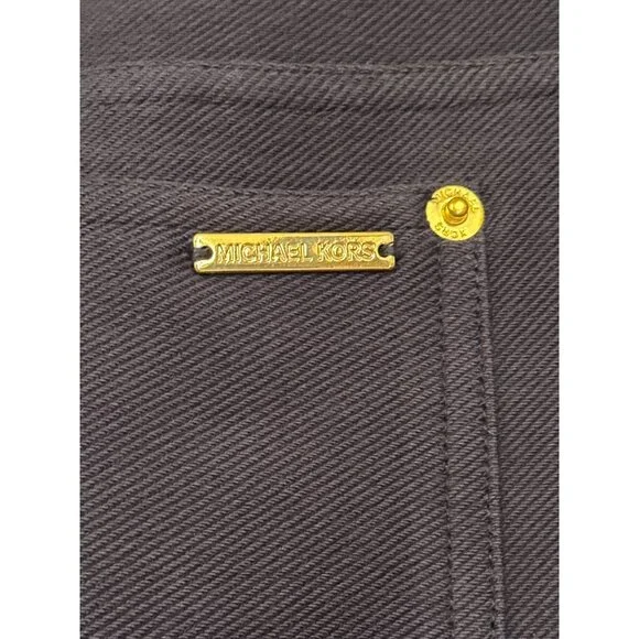 Michael Kors Womens Navy Pull-On Pants With Gold Accents - Size L - Picture 6 of 7